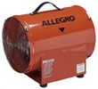 Allegro Industries Model 9509 Electric Powered 12" Confined Space Steel Axial Blower (1/3 Hp, 3.0 Amp, 1763 CFM @ Outlet)