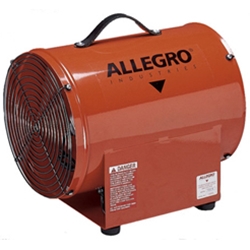 Allegro Industries Model 9509 Electric Powered 12" Confined Space Steel Axial Blower (1/3 Hp, 3.0 Amp, 1763 CFM @ Outlet)