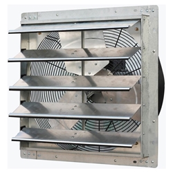J&D Manufacturing brand Model VES (Single or Vari. Speed) Single or Three Phase Shutter Mount Direct Drive Wall Exhaust Fan CFM Range: 293-6,785