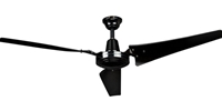 AirRow Model #L-660 Black Industrial Variable Speed Ceiling Fan (60" Downflow, 9,630 CFM, 10 Yr Warranty, 120V)