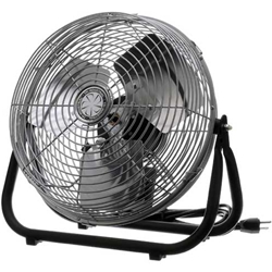 Model #F-12-TE TPI brand 12" Industrial Workstation Floor Fan 3-Speed Non-Oscillating (900/800/700 CFM), 1/12 Hp, 120V