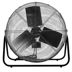 Model #F-24-TE-HV TPI brand 24" Industrial Workstation Floor Fan 3-Speed Non-Oscillating (3,800/3,600/3,400 CFM), 1/4 Hp, 120V