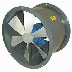 Americraft Manufacturing Model DF Industrial Direct Drive Tube Axial Duct Fan with Explosion Proof Motor CFM Range: 1,180 - 28,600 (Sizes 12" thru 48") - Single Phase and Three Phase