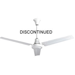 VES Environmental brand #INDB60MR4LP White Heavy Duty Industrial and Agricultural Variable Speed Ceiling Fan (60" Reversible, 46,000 CFM, 5 Year Wty, 120V)