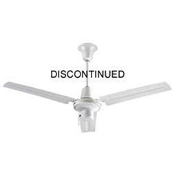 VES Environmental brand #INDA483S3L White Heavy Duty Commercial Ceiling Fan (48" Downflow , 21,000/11,200/6,200 CFM, 5 Year Warranty, 120V, 3-Speed Pull Chain)