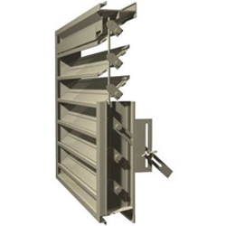Model ADBE-04 Safe-Air Dowco brand 4" Wide (Adjustable Blade) Fresh Air Drainable Wall Louver - 1,016 (FPM) Feet Per Minute Free Air Velocity Rating (Beginning Point of Water Penetration)